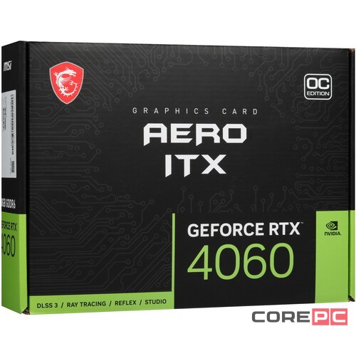 Видеокарта MSI (RTX 4060 AERO ITX 8G OC) GeForce RTX 4060 8GB AERO ITX 8G OC
