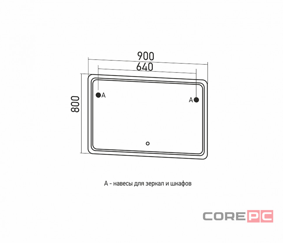 Зеркало MIXLINE Виктория 900х800 (ШВ) сенсорный выкл, светодиодная подсветка