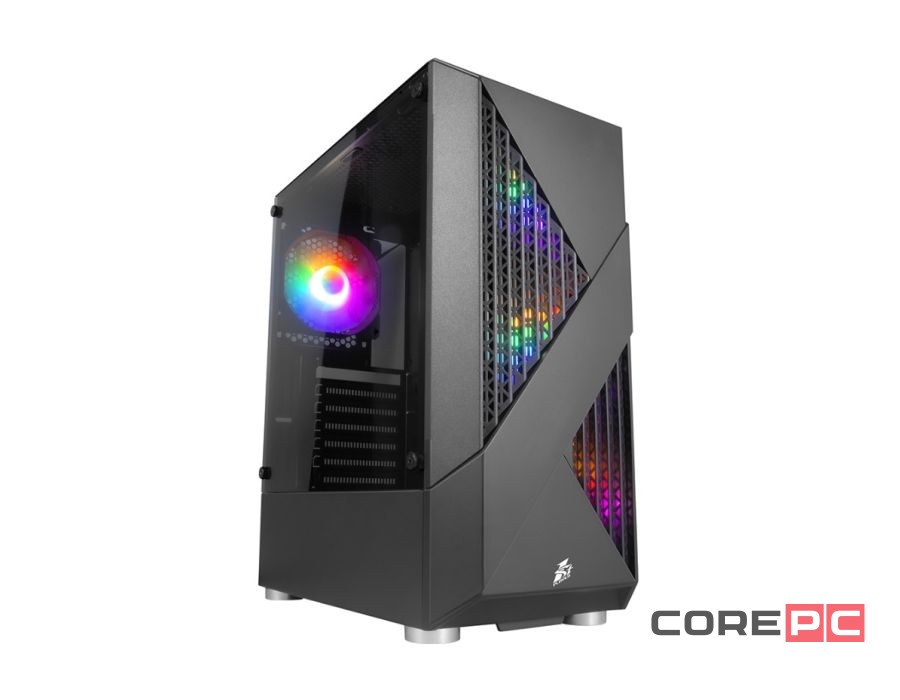 Компьютерный корпус 1STPLAYER FIREROSE F3-A Black (F3-A-BK-4F1)