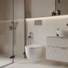 Комплект Sanita Luxe Система инсталляции OLI + подвесной унитаз Гелакси + прямоуг. кнопка ХРОМ
