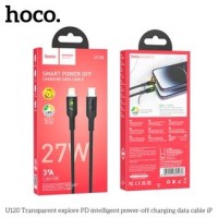 Кабель Hoco U120 Transparent Explore (Type-C) на (Lightning) 120см силиконовый (черный)