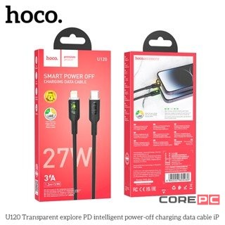 Кабель Hoco U120 Transparent Explore (Type-C) на (Lightning) 120см силиконовый (черный)