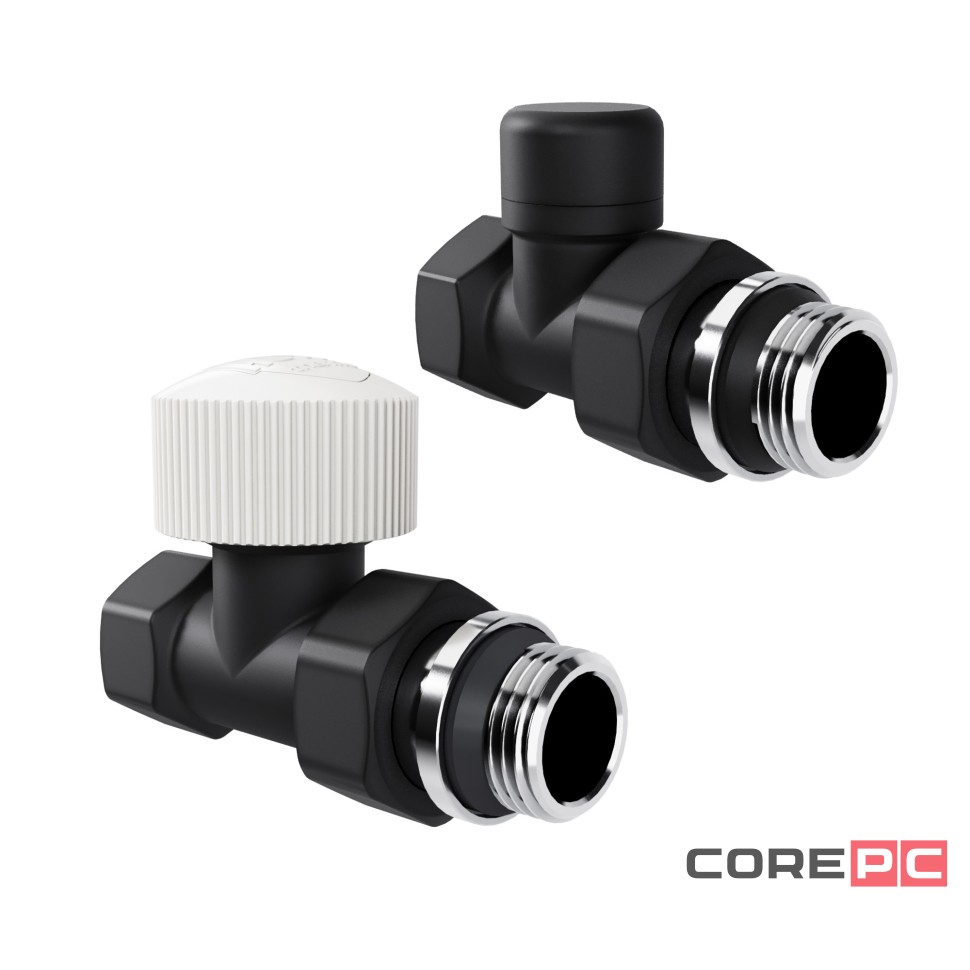 Набор термостатический прямой Royal Thermo Design 1/2quot;М30х1,5 (Черный)