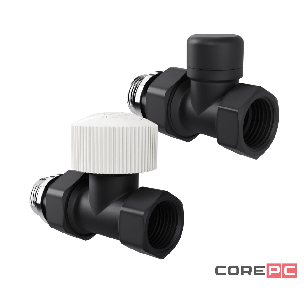 Набор термостатический прямой Royal Thermo Design 1/2quot;М30х1,5 (Черный)