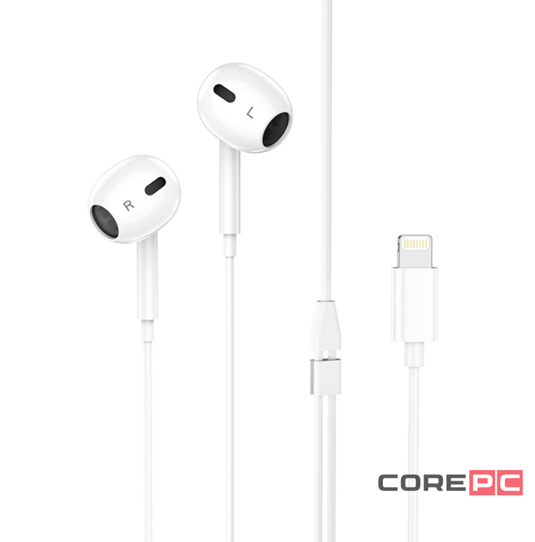 Стереонаушники Borofone BM30 Max Lightning 1.2м белые