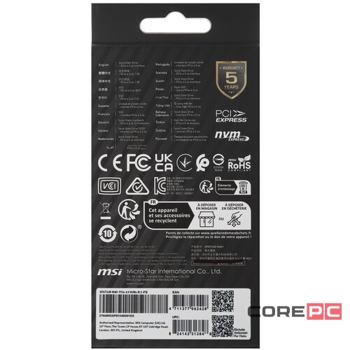 Твердотельный накопитель MSI 4000 Gb SPATIUM M461 S78-440R030-P83
