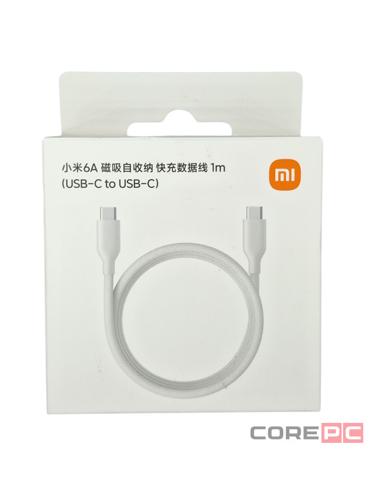 Кабель Xiaomi Magnetic Type-C Type-C 1м 6A (TPE+сталь) белый