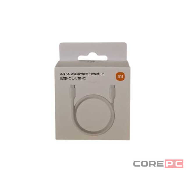 Кабель Xiaomi Magnetic Type-C Type-C 1м 6A (TPE+сталь) белый