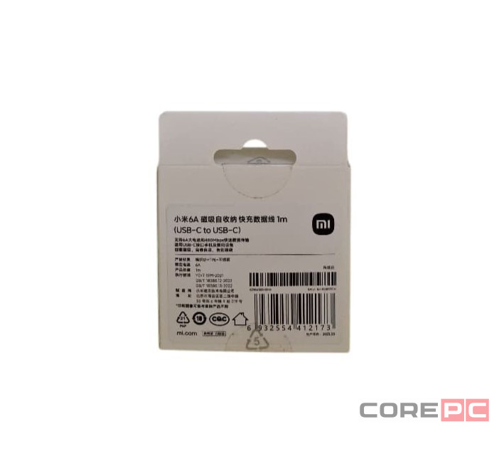 Кабель Xiaomi Magnetic Type-C Type-C 1м 6A (TPE+сталь) белый