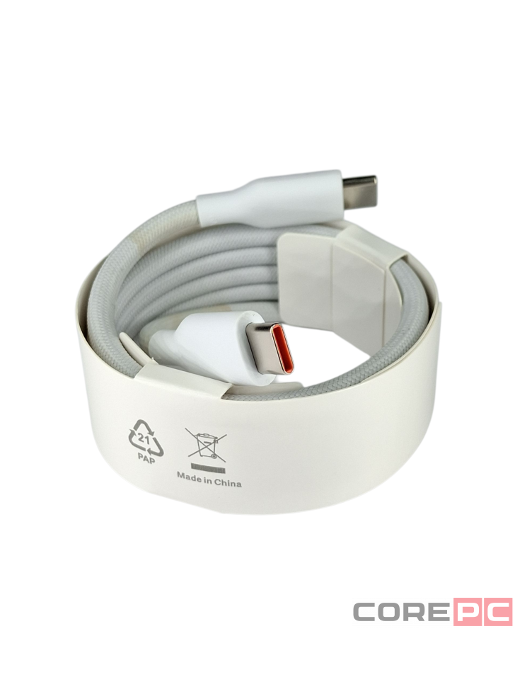 Кабель Xiaomi Magnetic Type-C Type-C 1м 6A (TPE+сталь) белый