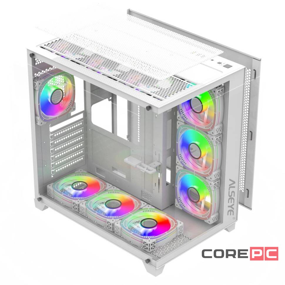 Компьютерный корпус ALSEYE Paladin-W (4 fans ARGB) TG White