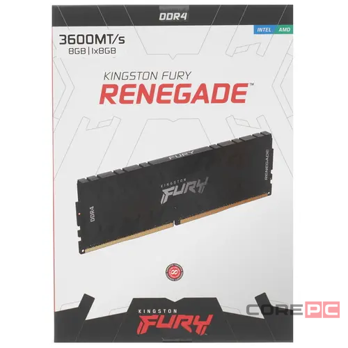 Оперативная память 8 Gb 3600 MHz Kingston FURY Renegade Black-Gray (KF436C16RB2/8)