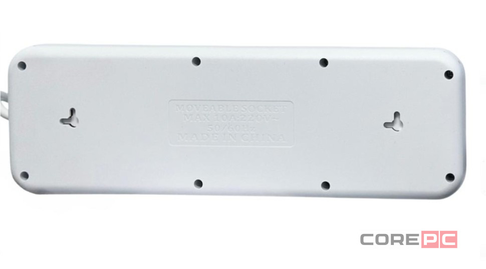 Сетевой фильтр Yemstza 2500W-10A(Max) 10 розеток+4USB+1USB-C 2м. белый