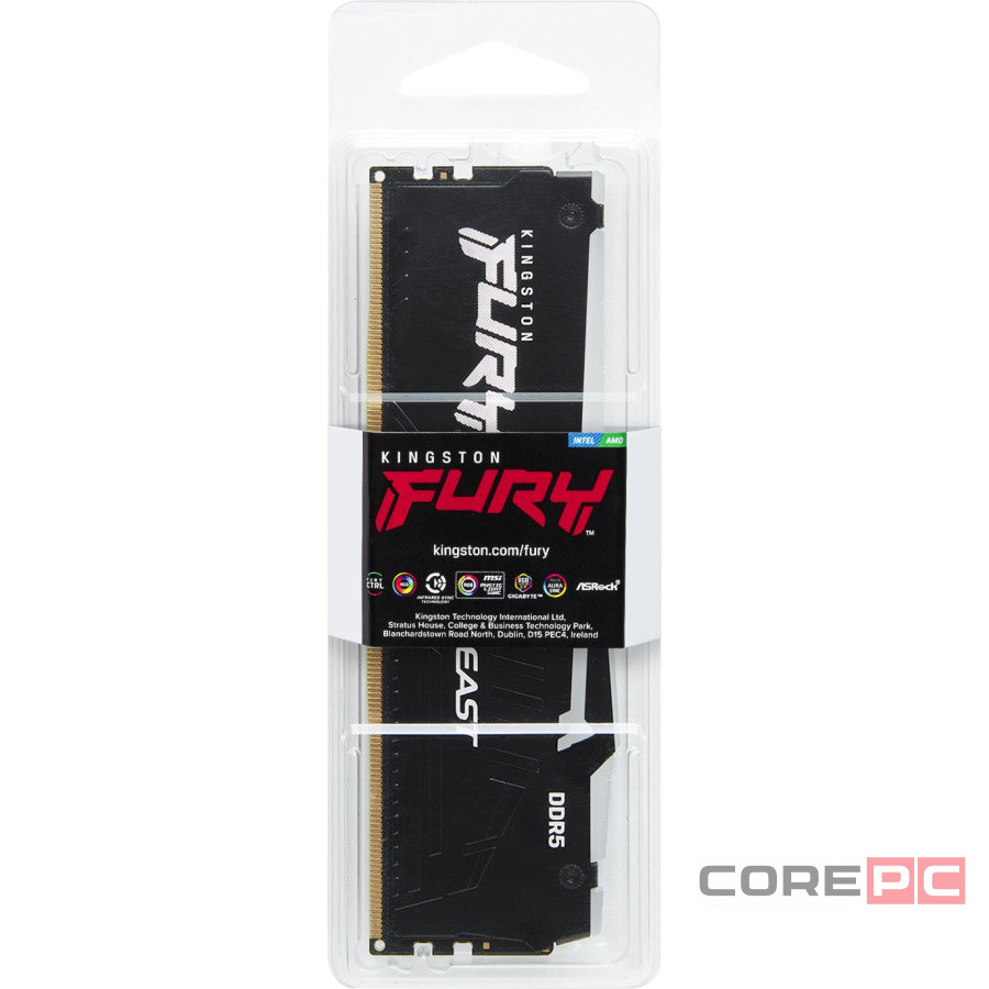 Оперативная память 16 Gb 6400 MHz Kingston FURY Beast RGB Black KF564C32BBEA-16