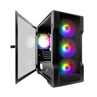 Компьютерный корпус 1STPLAYER TRILOBITE T3-G TG LED Black FP_T3-G-BK-4F1