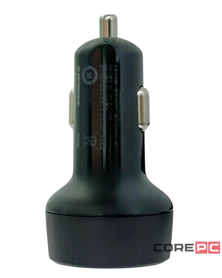 Автомобильное заряд. устр. Anker 1USB/1C 20W (A2720) черное