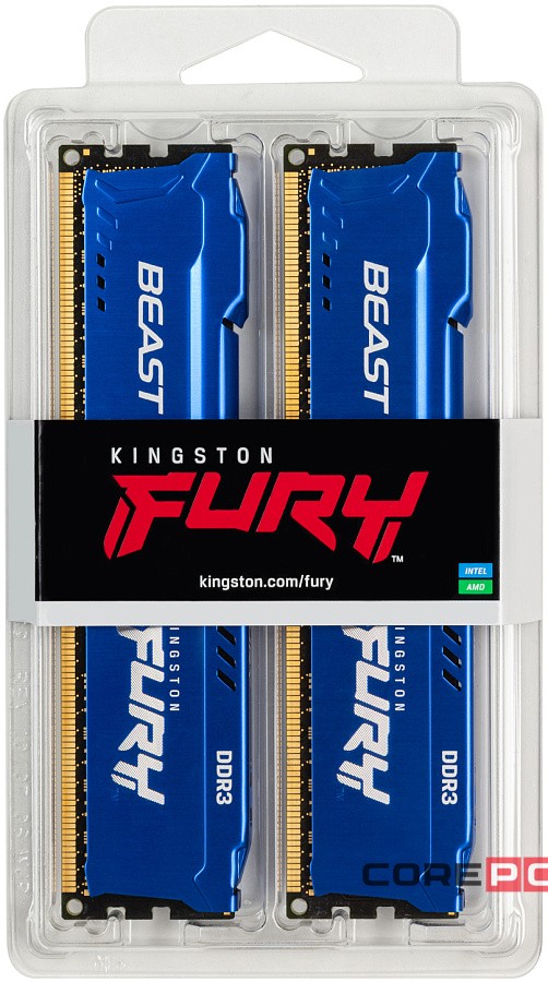 Оперативная память 16 Gb 1600 MHz Kingston FURY Beast PnP Blue (KF316C10BK2/16)