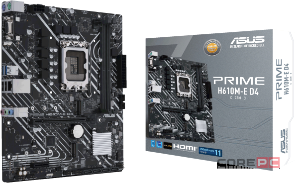 Материнская плата ASUS H610M-E D4 CSM (90MB19N0-M1EAYC)