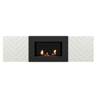 Тумба с биокамином Firelight BFP/P-1400V белая+набор керамических дров береза