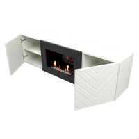 Тумба с биокамином Firelight BFP/P-1400V белая+набор керамических дров береза