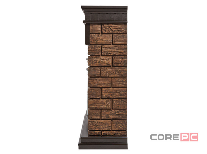 Портал Firelight Bricks Wood 25 камень темный, шпон венге