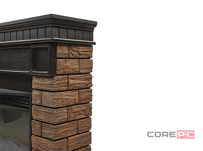Портал Firelight Bricks Wood 25 камень темный, шпон венге