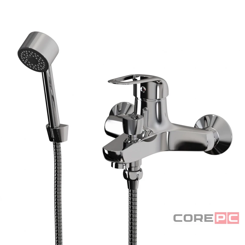 Смеситель для ванны MIXLINE МЛ05-01/ML05-01, рычажное управление, цвет хром