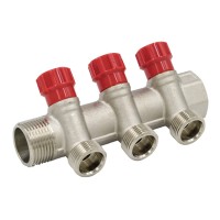 Коллектор VIEIR регулир. с вентилями 1quot;х3/4quot; 3 выхода (16/2) VR903