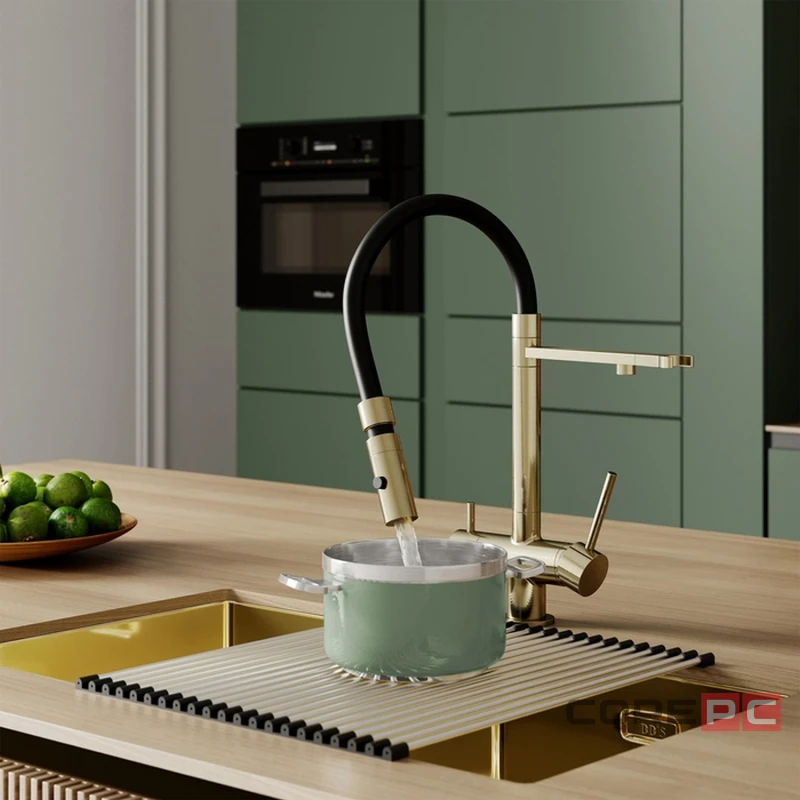Смеситель для кухни Iddis ACEMGFFi05, рычажное управление, цвет золото матовое