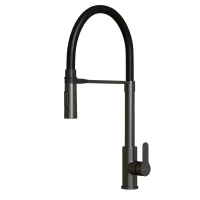 Смеситель для кухни MIXLINE МЛНС-0402Г/MLSS-0402BL черный, рычажное управление, цвет черный графит