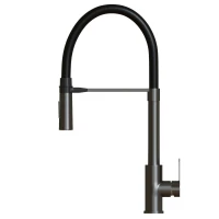 Смеситель для кухни MIXLINE МЛНС-0402Г/MLSS-0402BL черный, рычажное управление, цвет черный графит