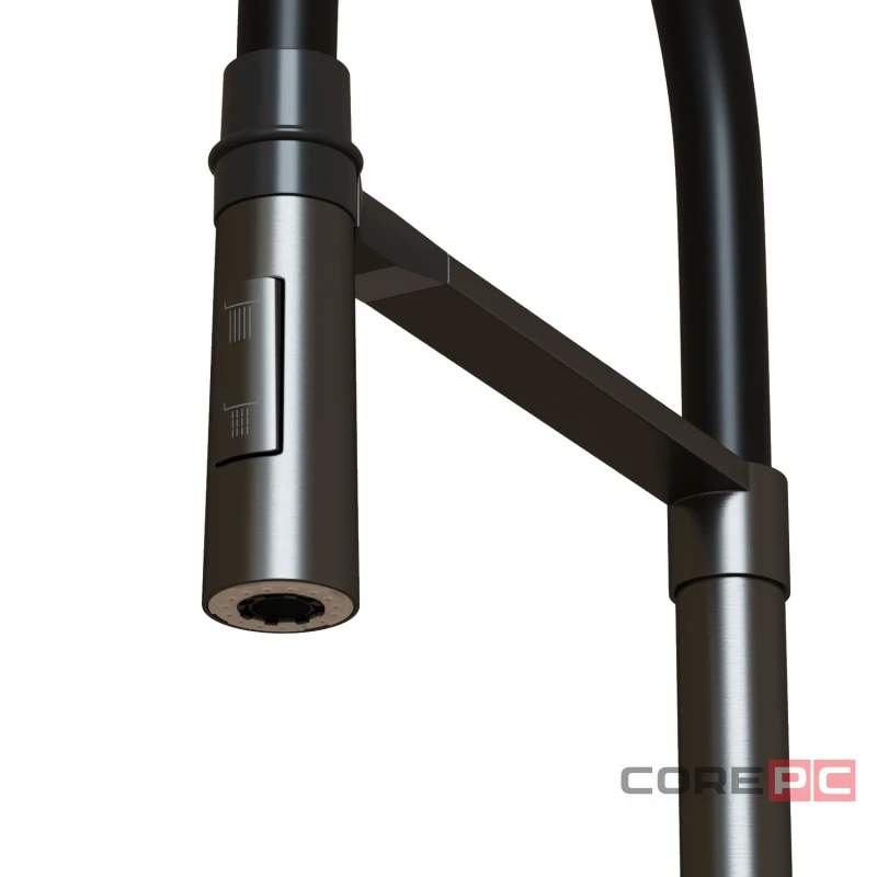 Смеситель для кухни MIXLINE МЛНС-0402Г/MLSS-0402BL черный, рычажное управление, цвет черный графит