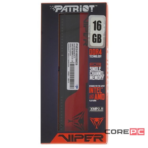 Оперативная память 16 Gb 2666 MHz PATRIOT VIPER ELITE II (PVE2416G266C6K)