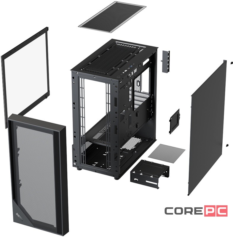 Компьютерный корпус XASTRA A401M 4ARGB-V2 TG Black (A401M-V2-4FC12A)