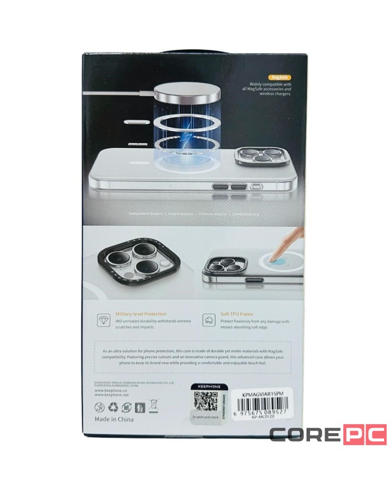 Накладка для i-Phone 15 Pro Max Keephone Magviar Magsafe прозрачная