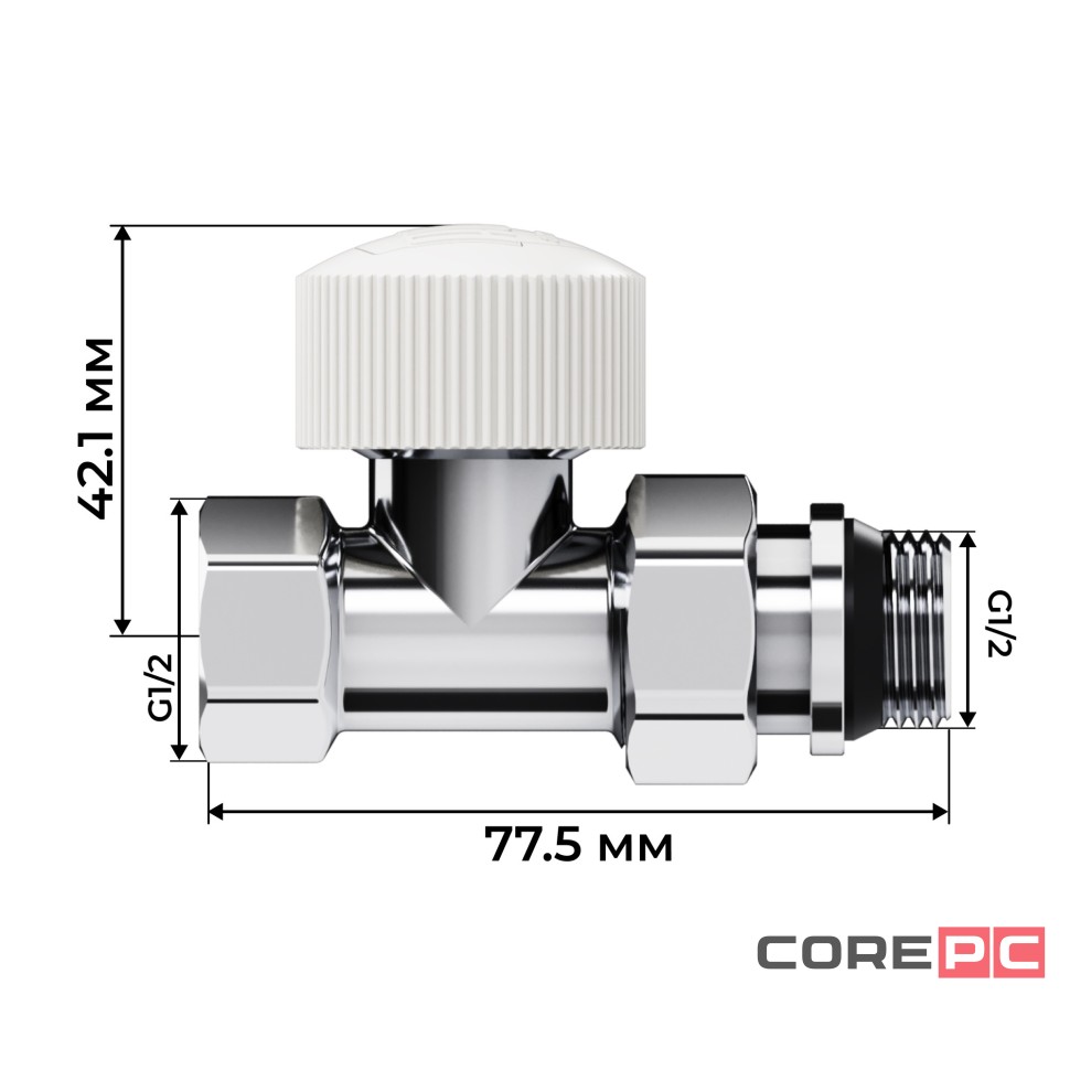 Набор термостатический прямой Royal Thermo Design 1/2quot;М30х1,5 (Хром)