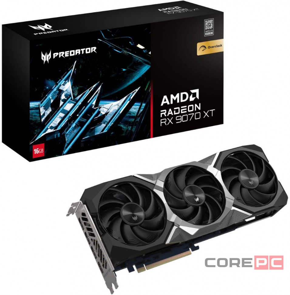 Видеокарта Acer (DP.Z4FWW.P01) Radeon RX 9070 XT 16GB PREDATOR BIFROST OC