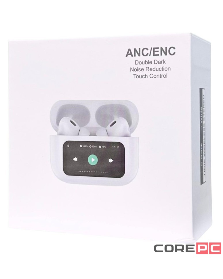 Беспроводные наушники TWS с дисплеем Earphone Y16 BT5.3/4ч/ANC/ENC белые