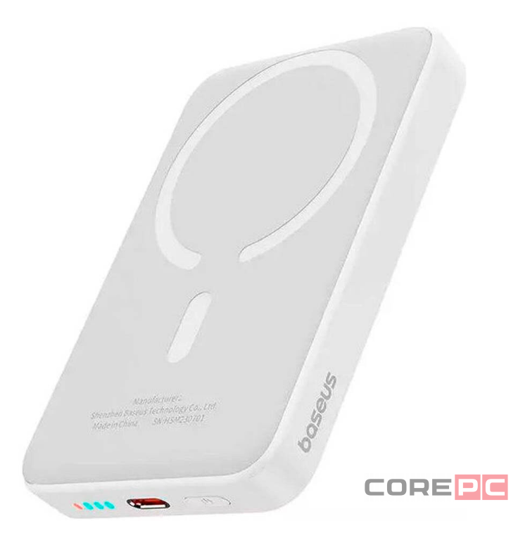 Powerbank с беспроводной зарядкой Baseus Magnetic Mini Air Slim 10000mAh 20W (P10059001223-00) белый
