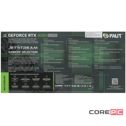 Видеокарта Palit (NED408SS19T2-1032J) GeForce RTX 4080 SUPER 16GB JETSTREAM OC