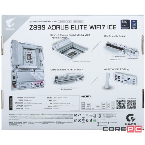 Материнская плата Gigabyte Z890 AORUS ELITE WIFI7 ICE