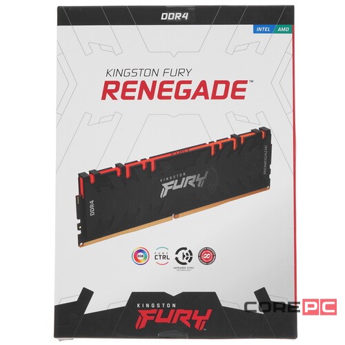 Оперативная память 8 Gb 4000 MHz Kingston FURY  Renegade RGB XMP Black (KF440C19RBA/8)