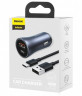 Автомобильное заряд. устр. Baseus Golden Contactor 1USB/1C с каб. Type-C (TZCCJD-0G) серое