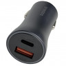 Автомобильное заряд. устр. Baseus Golden Contactor 1USB/1C с каб. Type-C (TZCCJD-0G) серое