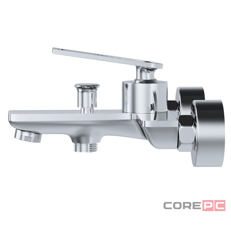 Смеситель для ванны MIXLINE МЛ28-01/ML28-01, рычажное управление, цвет хром
