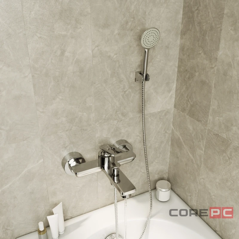 Смеситель для ванны MIXLINE МЛ28-01/ML28-01, рычажное управление, цвет хром