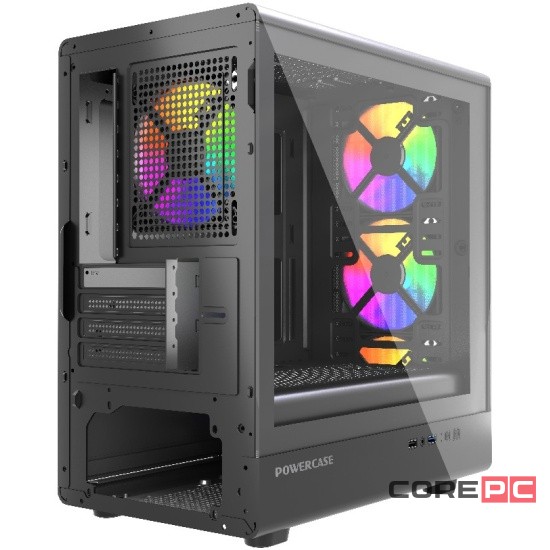 Компьютерный корпус Powercase Mistral Micro C4B ARGB Black (CMMCB-A4)