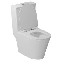 Унитаз моноблок WAVE 555170 безободковый, с сиденьем, микролифт, цвет белый