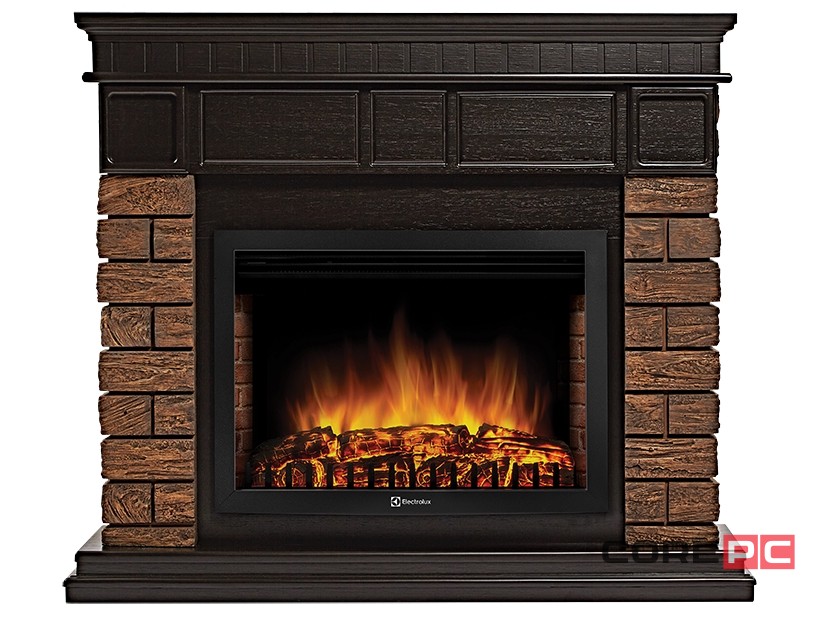 Портал Firelight Bricks Wood 25 камень темный, шпон венге