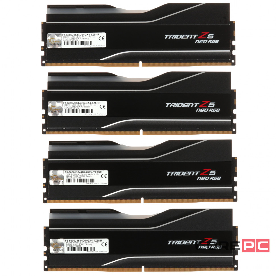 Оперативная память 256 Gb 6000 MHz G.Skill TRIDENT Z5 Neo RGB Black (F5-6000J3644D64GX4-TZ5NR)